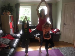 Charlotte and sons Tree pose